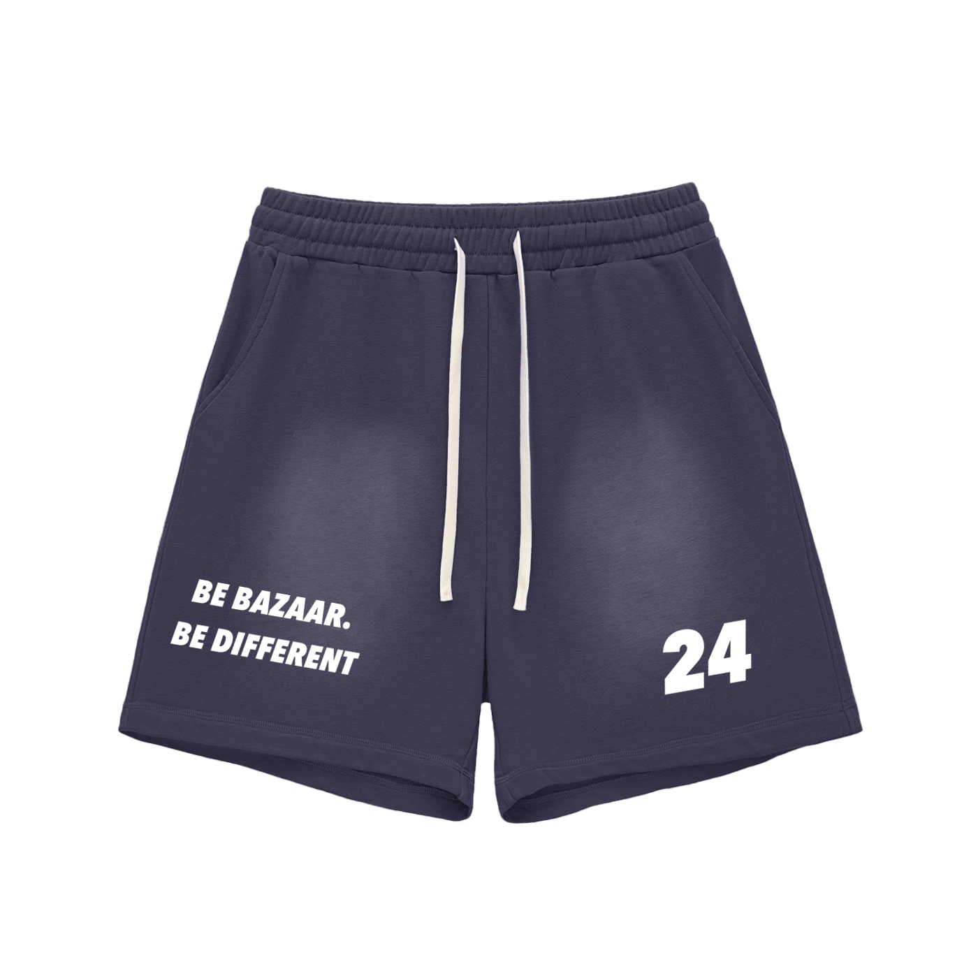 Sun Fade Raw Edge Cotton Shorts