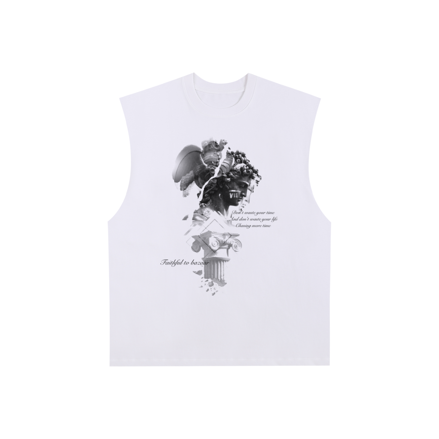 Raw Edge Cotton Tank Top