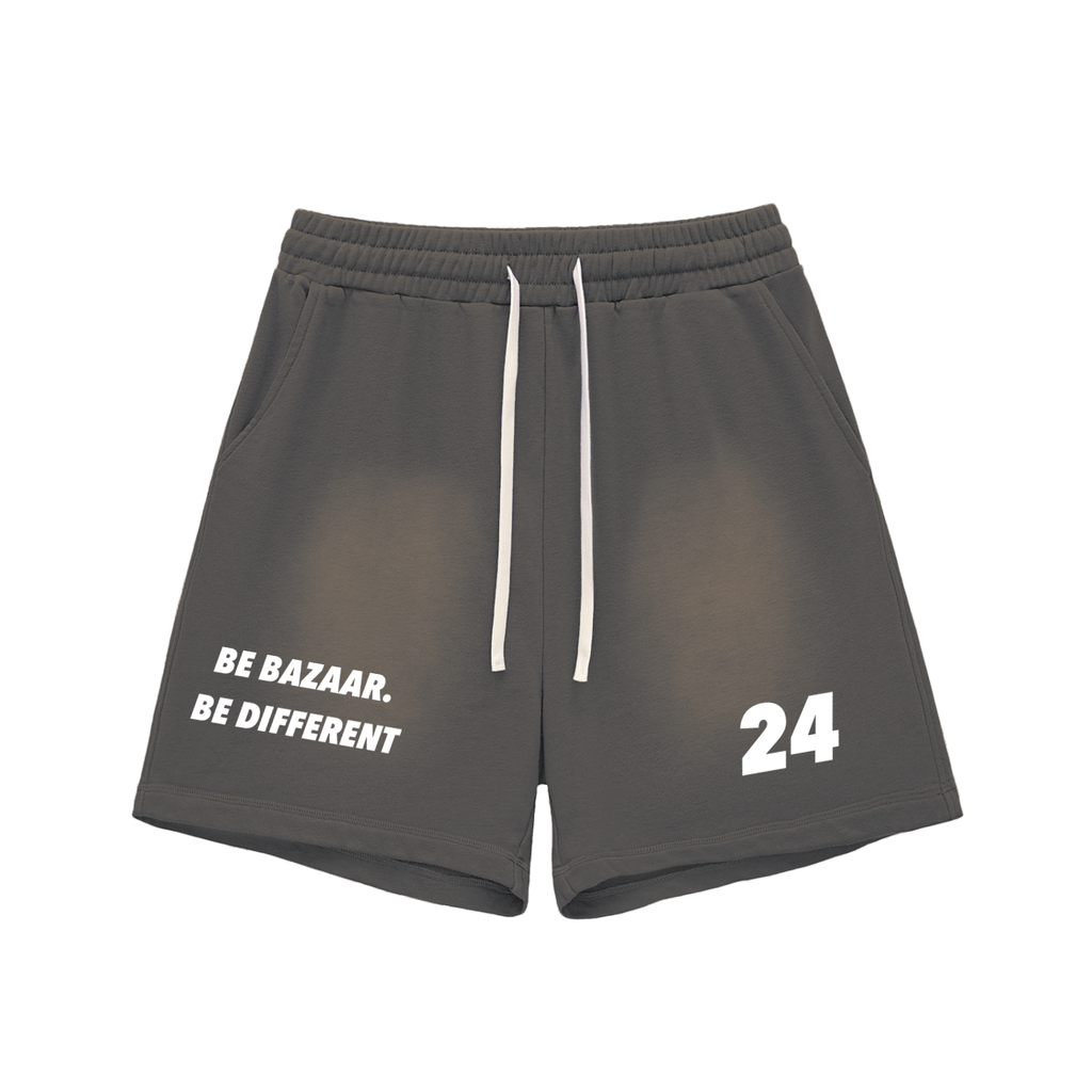 Sun Fade Raw Edge Cotton Shorts